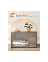 Litiera pentru pisici, Feandrea, 53 x 80 x 50 cm, Maro - 4