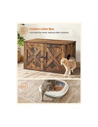 Litiera pentru pisici, Feandrea, 53 x 80 x 50 cm, Maro - 6