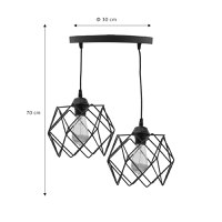 Lustra cu 2 lumini Zocie Pako World Negru 30x30x70 cm - 3