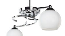 Lustra cu doua lumini PWL-0966, E27 alb-argintiu, 67x38 cm