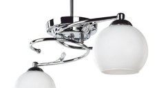 Lustra cu doua lumini PWL-0966, E27 alb-argintiu, 67x38 cm