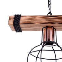 Lustra cu o singură lumina PWL-1033, E27 nuc-negru 28.5x15x50 cm - 2