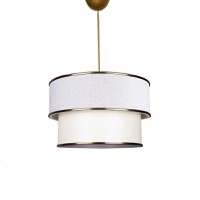 Lustra cu o singura lumina PWL-1089, E27 alb murdar-crem-auriu, 30x70 cm - 1