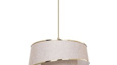 Lustra cu o singura lumina PWL-1127, E27 bej-maro-auriu, 32,5x65 cm