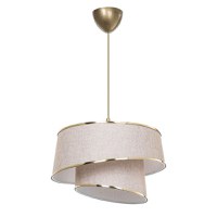 Lustra cu o singura lumina PWL-1127, E27 bej-maro-auriu, 32,5x65 cm - 1