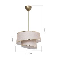 Lustra cu o singura lumina PWL-1127, E27 bej-maro-auriu, 32,5x65 cm - 3