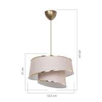 Lustra cu o singura lumina PWL-1127, E27 bej-maro-auriu, 32,5x65 cm - 3