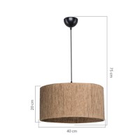Lustra cu o singura lumina PWL-1184, E27 maro, 40x75 cm - 3