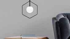 Lustra Geometri - 11075 Negru/Alb