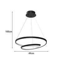Lustra LED Rexon Negru 49x49x12 cm - 3