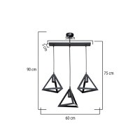 Lustra Lich Pako World Negru 60x24x75 cm - 3