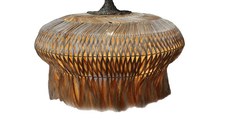 Lustra Pozarne din lemn de abaca culoare naturala 90x90x55+ cm