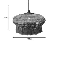 Lustra Pozarne din lemn de abaca culoare naturala 90x90x55+ cm - 2