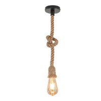 Lustra Ropily metal natural si iuta 100 cm - 1