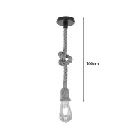 Lustra Ropily metal natural si iuta 100 cm - 2
