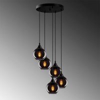 Lustra Smoked Gri 50x50x114 cm - 6