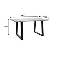 Masa Boho Miles, Pako World, Lemn de salcam grosime 2.5 cm, Natural, 140x80x76 cm - 6
