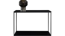 Masa consola Vita neagra, 36 x 80 x 80 cm, cu structura metalica