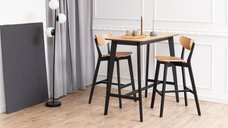 Masa de bar ACTONA Roxby, finisaj natural si negru mat, 120 x 60 x 105 cm