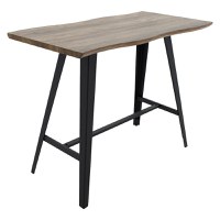 Masa de bar Fortitude MDF, culoarea nuc - picioare din metal negru 140x70x103.5cm - 3