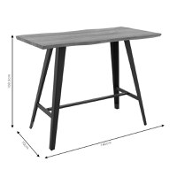 Masa de bar Fortitude MDF, culoarea nuc - picioare din metal negru 140x70x103.5cm - 5