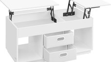 Masa de cafea extensibila Vasagle Alb 100x50x48.5 cm