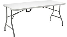 Masa de camping pliabila profesionala Rodeo cadru metalic alba 240x76x74cm