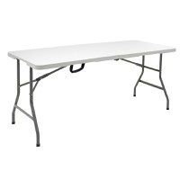 Masa de camping pliabila profesionala Rodeo cadru metalic alba 240x76x74cm - 1