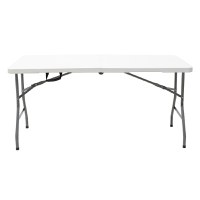 Masa de camping pliabila profesionala Rodeo cadru metalic alba 240x76x74cm - 4