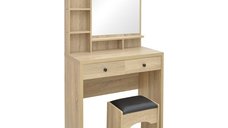 Masa de machiaj Cenzo Natural 80x40x155 cm - Eleganță și Funcționalitate