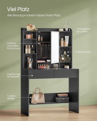 Masa de toaleta si machiaj Negru Vasagle 90x40x144.7 cm - 1