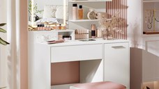 Masa de toaleta si machiaj Vasagle Alb 80x40x132.5 cm