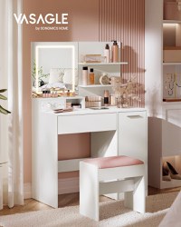 Masa de toaleta si machiaj Vasagle Alb 80x40x132.5 cm - 1