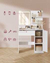 Masa de toaleta si machiaj Vasagle Alb 80x40x132.5 cm - 3