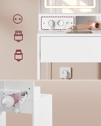 Masa de toaleta si machiaj Vasagle Alb 80x40x132.5 cm - 4