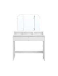 Masa de toaleta, Vasagle, cu oglinda, Alb, RDT115W01, 40 x 100 x 142 cm - 1