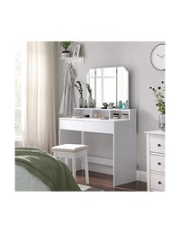 Masa de toaleta, Vasagle, cu oglinda, Alb, RDT115W01, 40 x 100 x 142 cm - 5