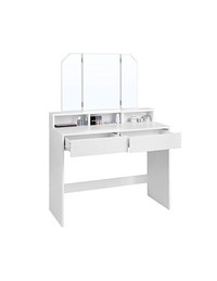 Masa de toaleta, Vasagle, cu oglinda, Alb, RDT115W01, 40 x 100 x 142 cm - 7