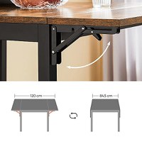 Masa Dining extensibila, Vasagle, Negru , 120x78x75 cm - 3