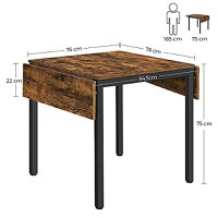 Masa Dining extensibila, Vasagle, Negru , 120x78x75 cm - 4