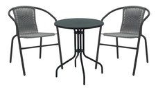 Masa dining Vergo-Obbi, Pako World, Metal, Negru, 60x60x70 cm