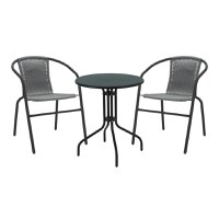 Masa dining Vergo-Obbi, Pako World, Metal, Negru, 60x60x70 cm - 1