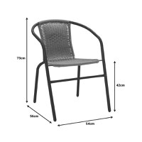 Masa dining Vergo-Obbi, Pako World, Metal, Negru, 60x60x70 cm - 8
