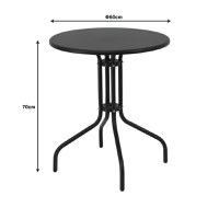 Masa dining Vergo-Obbi, Pako World, Metal, Negru, 60x60x70 cm - 9