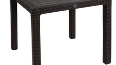 Masa exterior Explore cu protectie UV plastic culoare maro 90x90x73.5cm