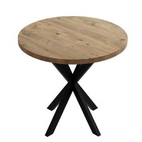 Masa Kalipso din melamina in nuanta naturala si picior din metal negru 70x70x75 cm - 1