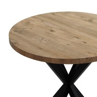 Masa Kalipso din melamina in nuanta naturala si picior din metal negru 70x70x75 cm - 2