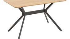 Masa Nerelis MDF naturala si picioare din metal negru 120x70x75 cm