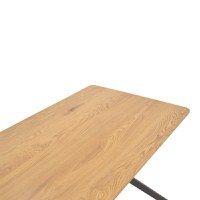 Masa Nerelis MDF naturala si picioare din metal negru 120x70x75 cm - 4