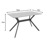 Masa Nerelis MDF naturala si picioare din metal negru 120x70x75 cm - 5